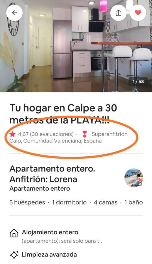 Apartament Tu Hogar En Calpe A 30 Metros De La Playa!!! Zewnętrze zdjęcie